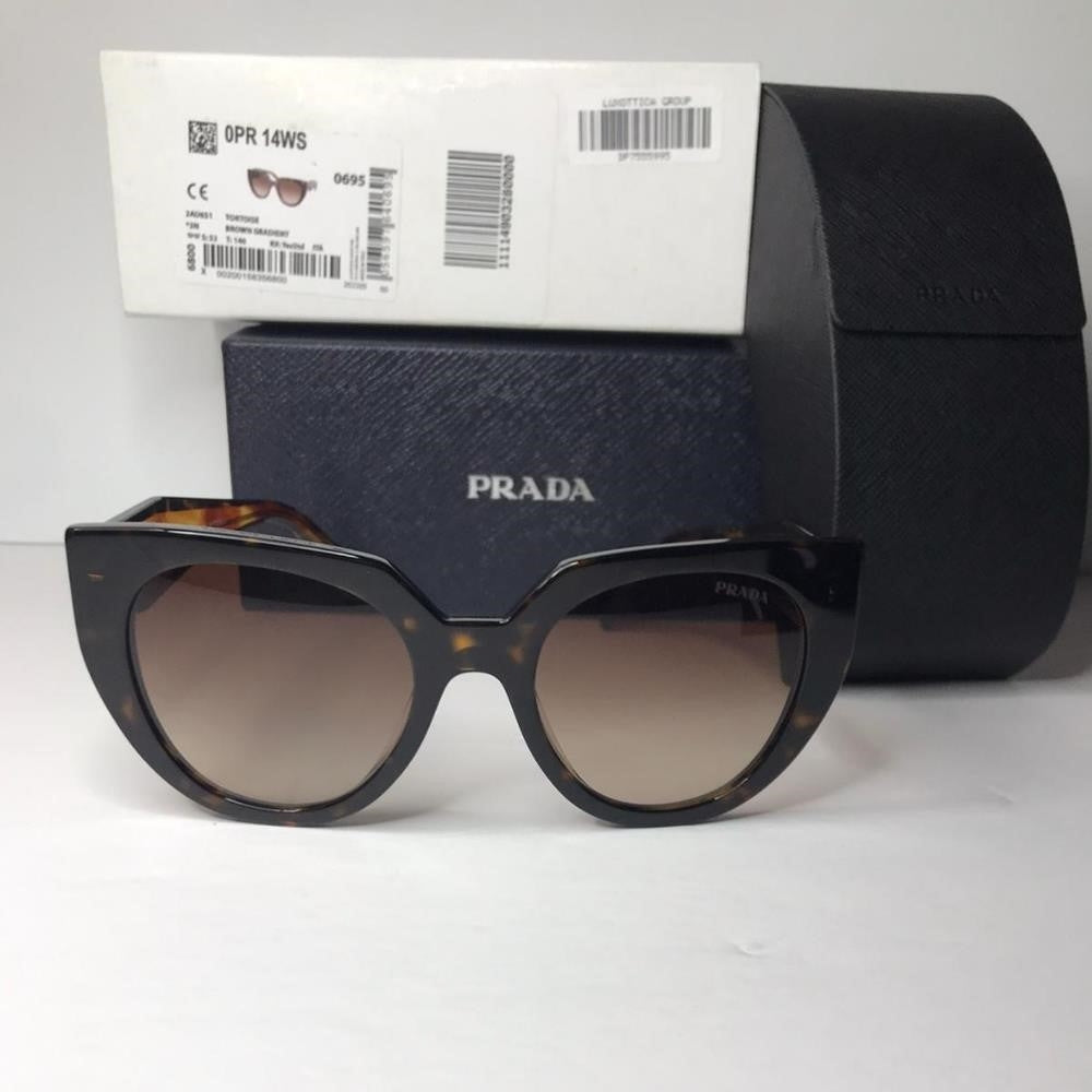 Authentic New PR14WS 2AU6S1 Prada Women's Oversized Rounded Cat Eye Sunglasses