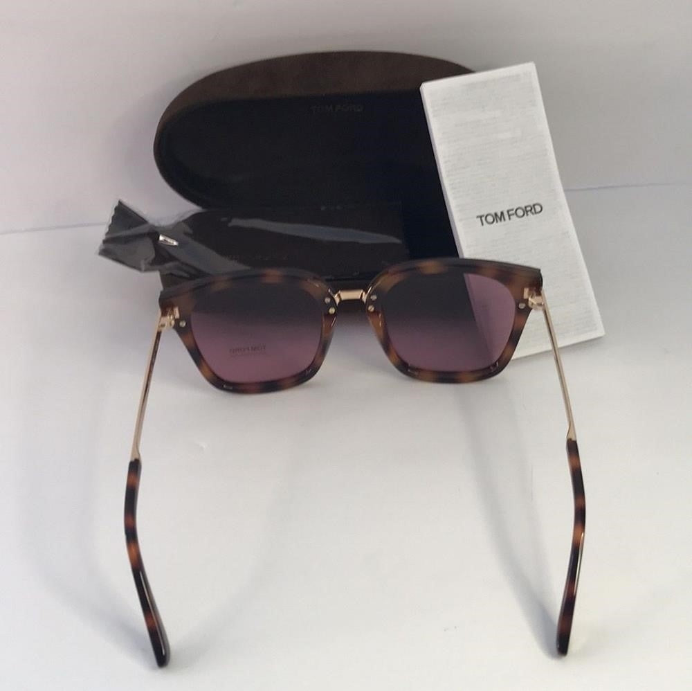 New 💯 Original Tom Ford® FT1014 Philippa-02 52Y - Shiny Dark Havana  Logo