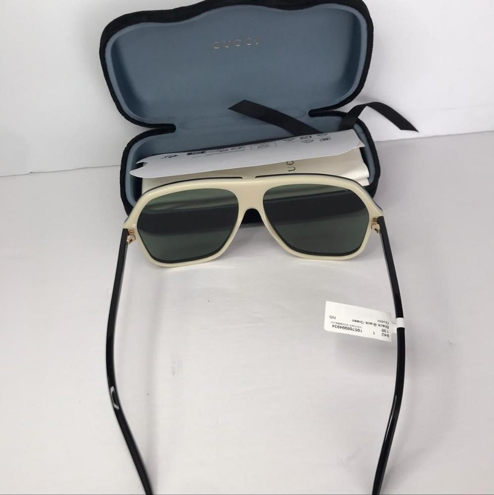 Gucci Gg0734s 004 Square Aviator Negro Acetato Original