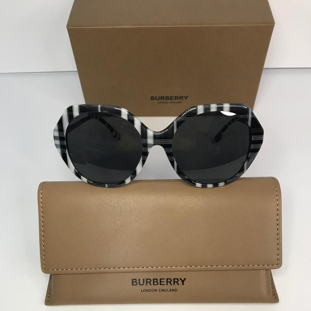 New  - Burberry Vanessa Dark Grey Geometric Ladies Sunglasses BE4375F 400487 57.