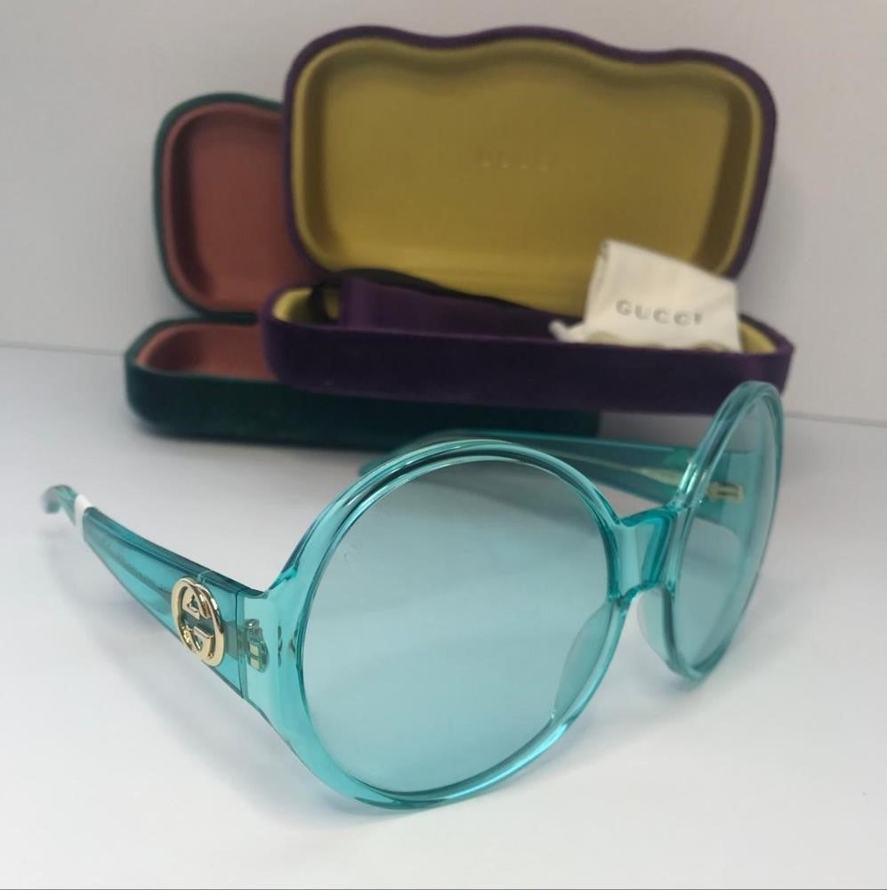 New -💯 Original  GUCCI GG0954S 001 Prestige Light Blue Sunglasses