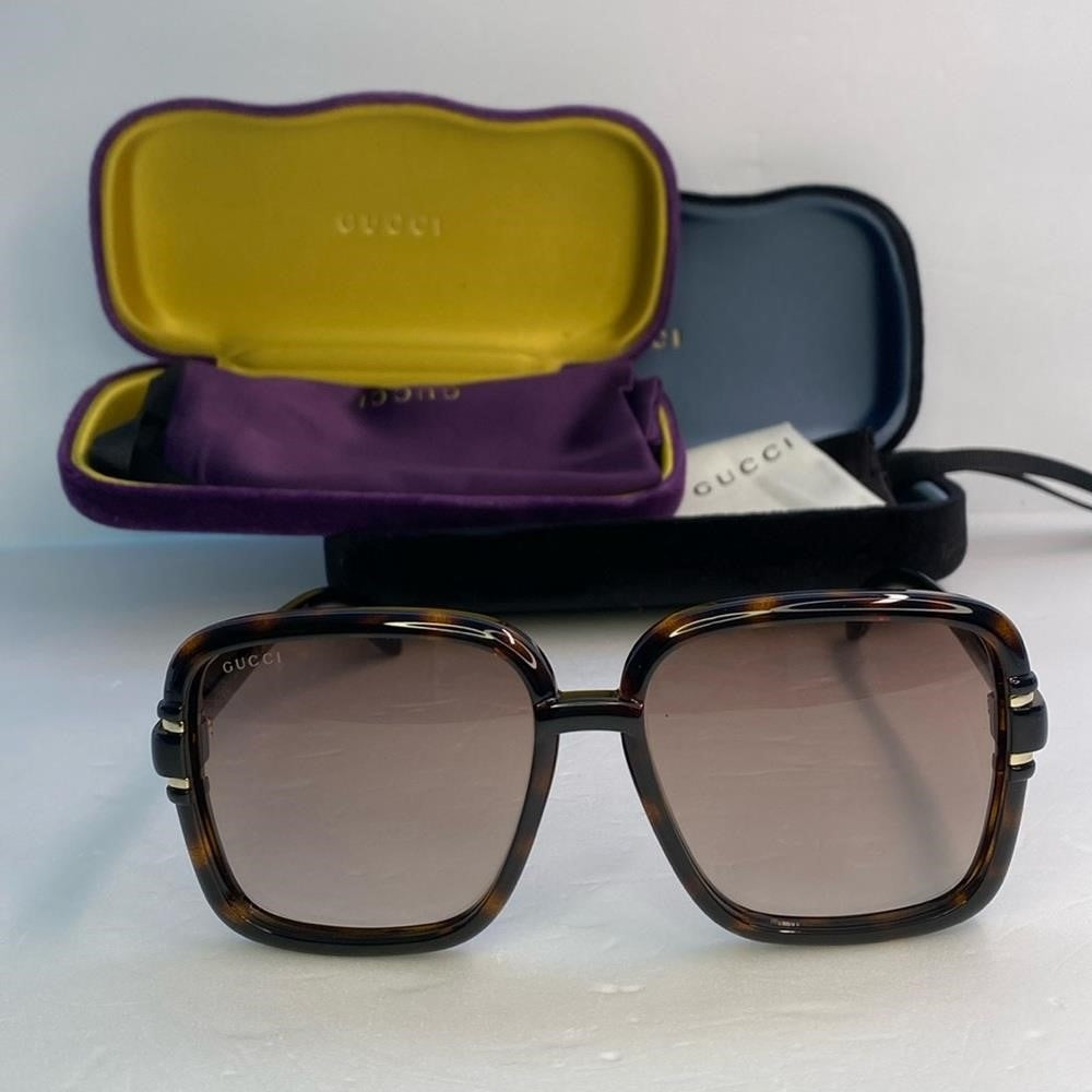 Gucci GG1066S 002 Sunglasses Women's Havana/Brown Gradient 59-16-145