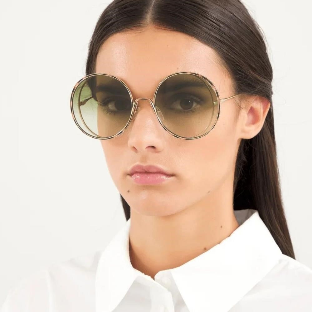 New 💯 Original Chloe Gold & Green Round Sunglasses HANAH COLLECTION