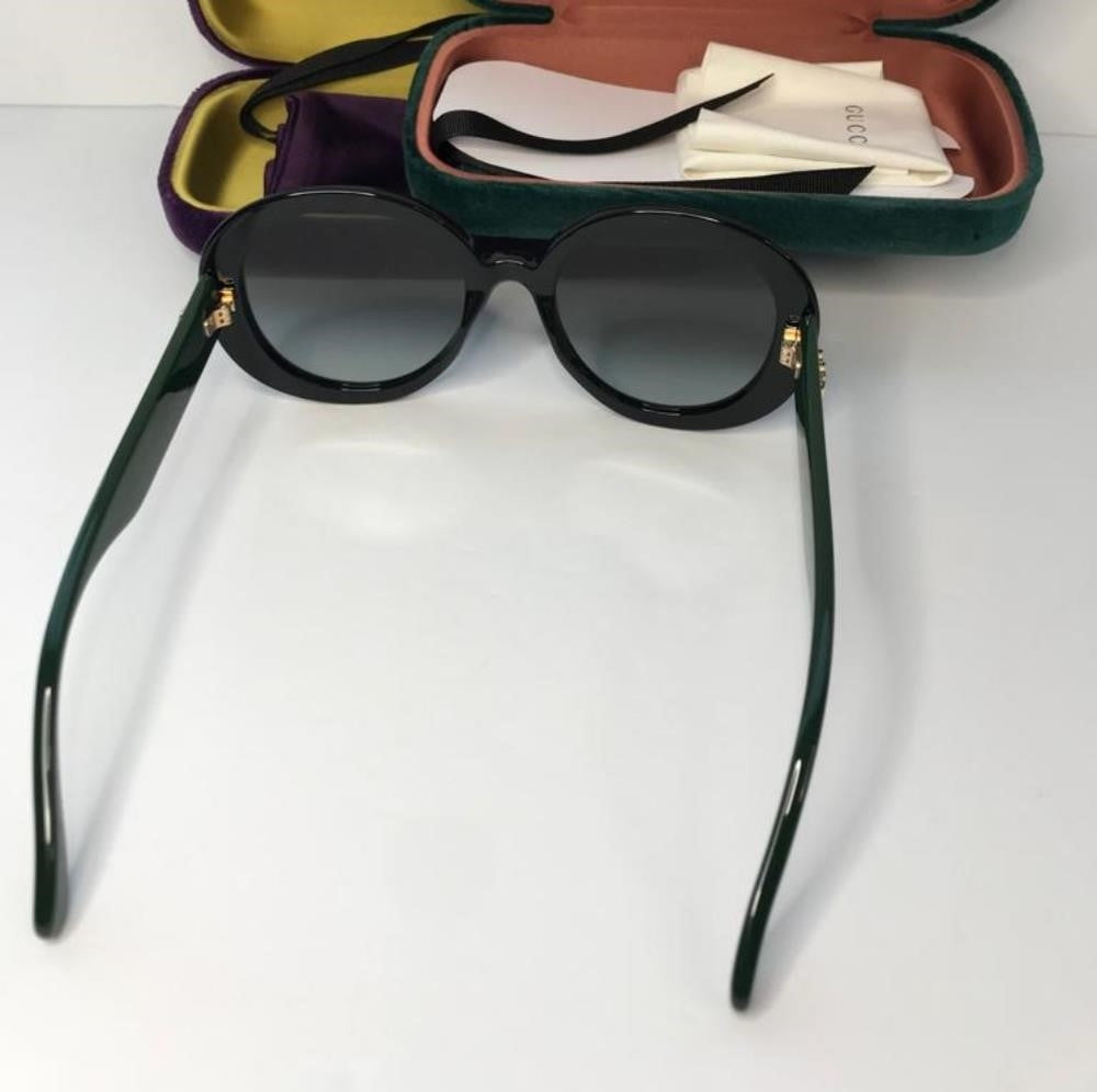 💯 Original Gucci Web Sunglasses GG0712S 001 Black-Green-Red/Grey Gradient Lens