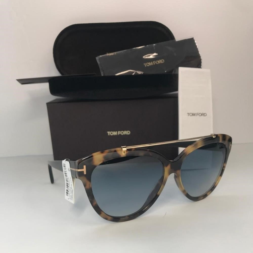 💯 Auth Tom Ford Butterfly Sunglasses TF518 Livia 56W Tortoise/Black 58mm FT0518