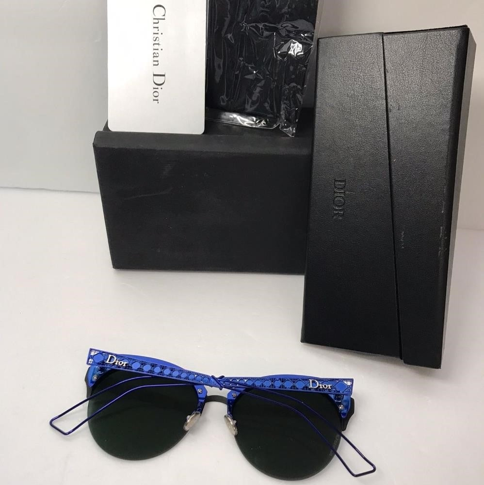 New - 💯 Original CHRISTIAN DIORMetal DioramaClub Sunglasses Black Blue