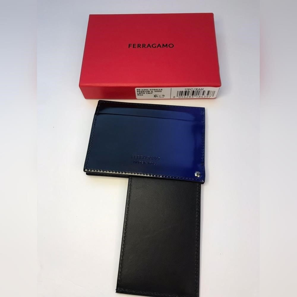 New Original Ferragamo’s Men's Maori Ombré Leather Bifold Wallet Card Case