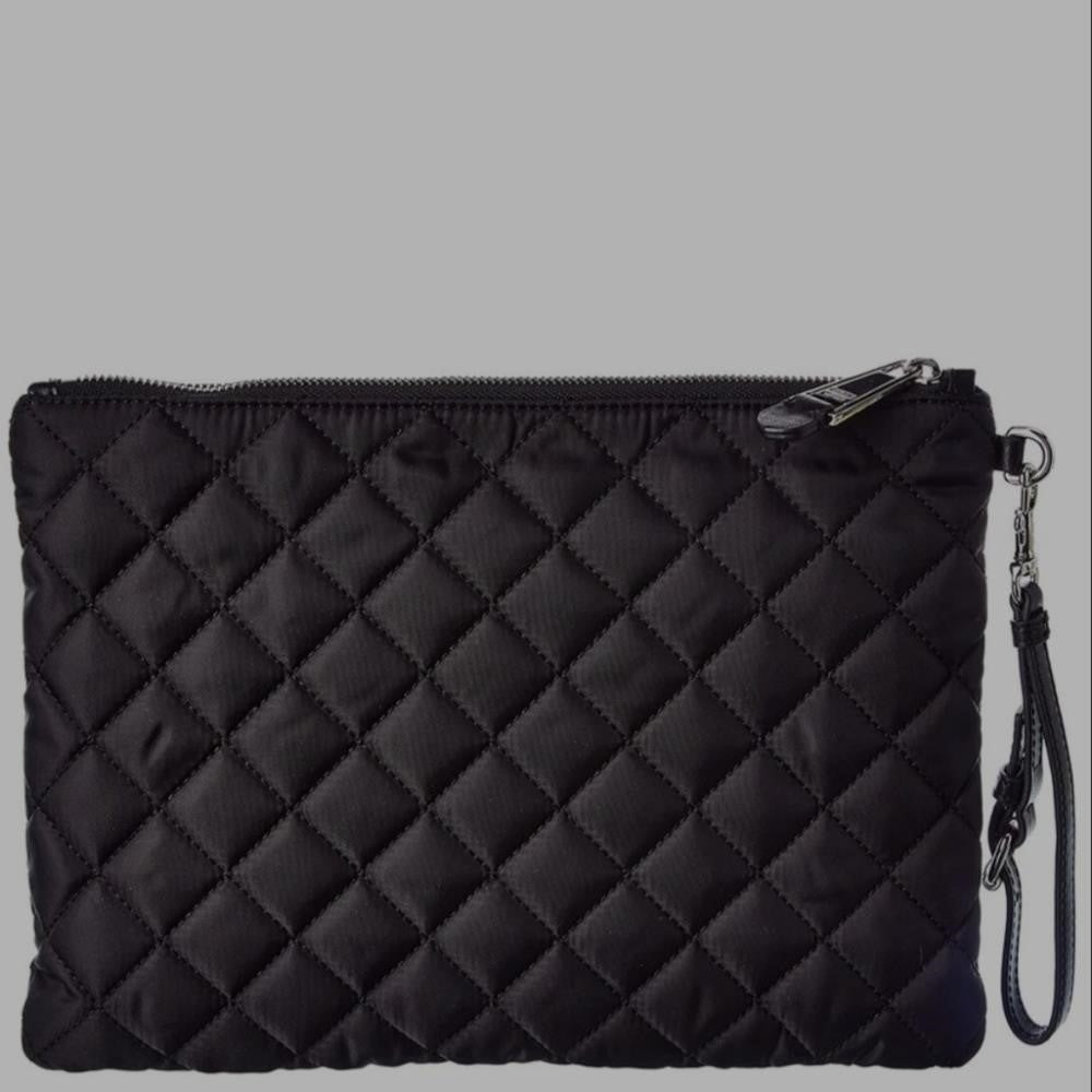 NWT Moschino Quilted Leather-Trim Pouch