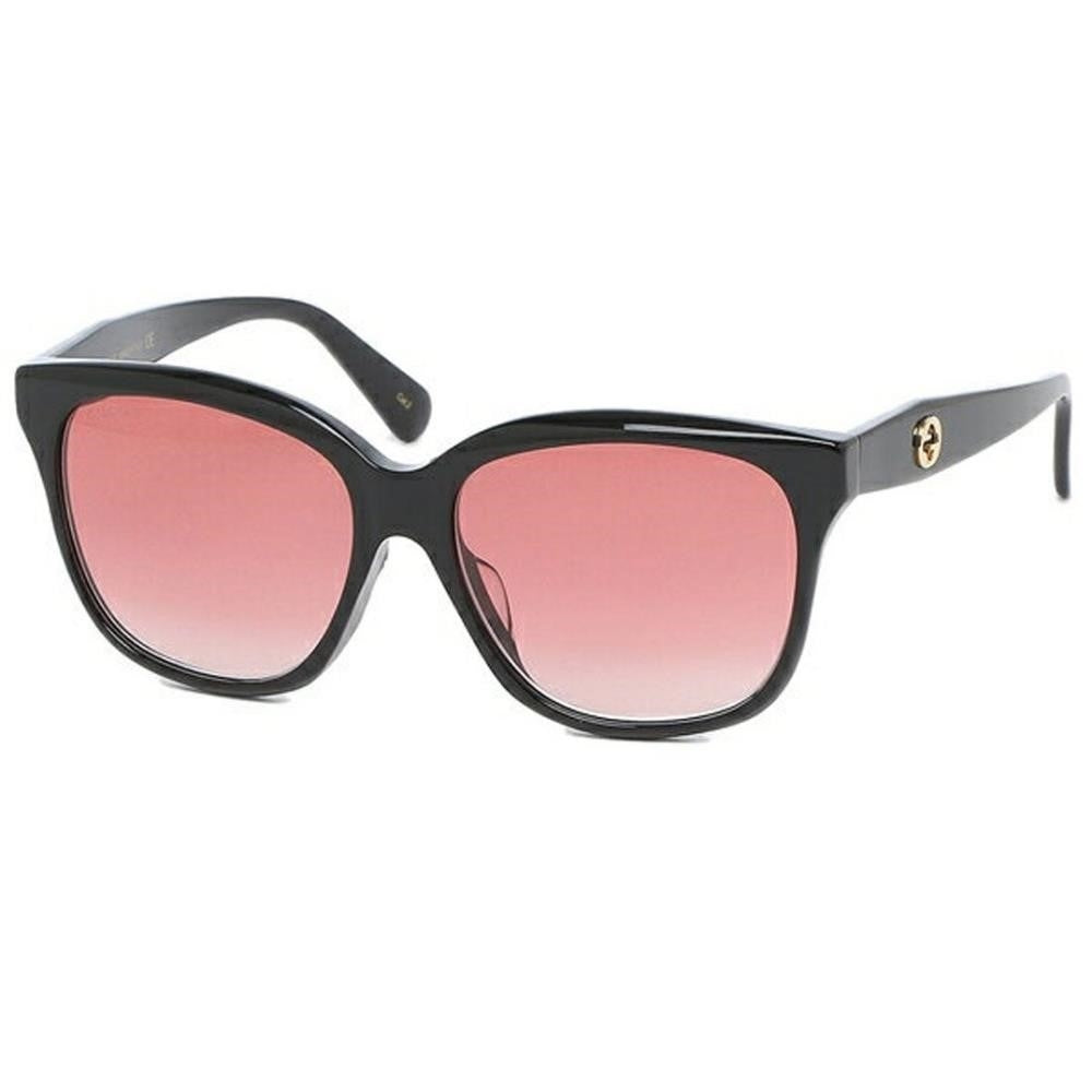 💯 - New- Gucci Sunglasses Women's GG0800SA 002 Black/Red Gradient Lenses 56mm