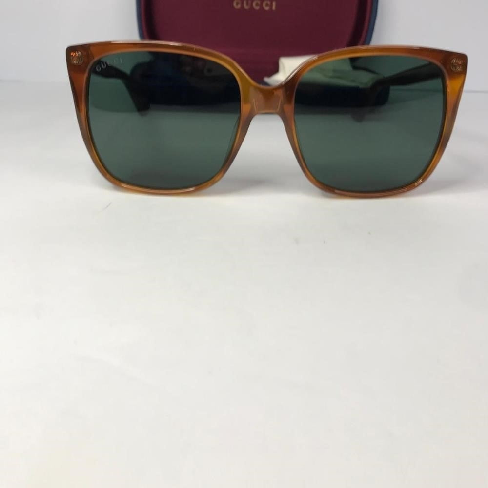 Authentic - 💯 New Gucci Green Square Ladies Sunglasses GG0022S 002