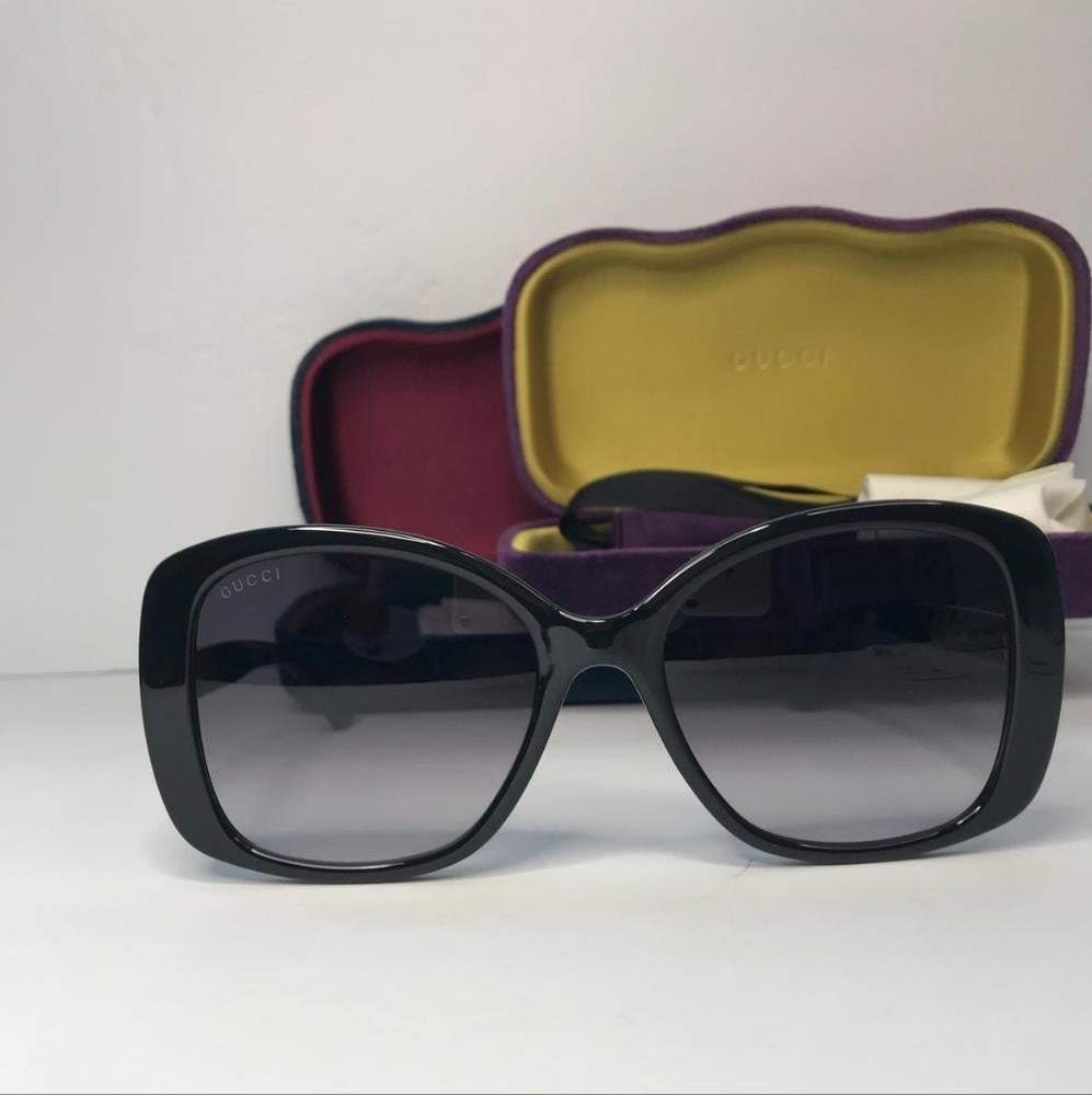 Gucci Grey Gradient Square Ladies Sunglasses GG0762S 001 56.