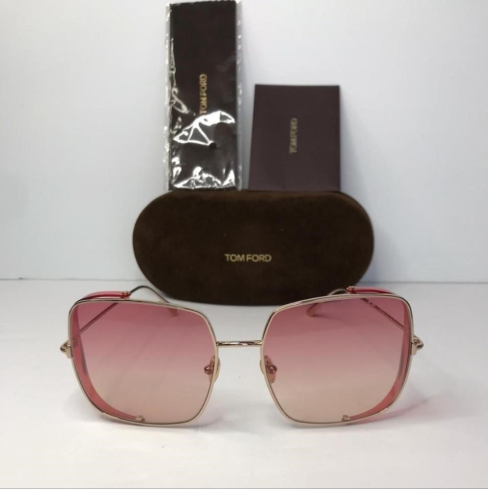 💯 Original Tom Ford Square Sunglasses TF901 Toby-02 28T Gold 60mm FT0901