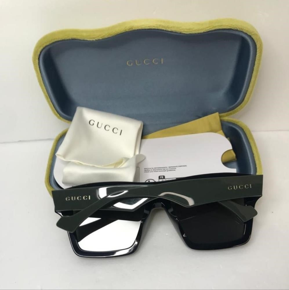 ORIGINAL _💯 BRAND NEW GUCCI GG0962S 009 Black/Green/Grey Unisex Sunglasses