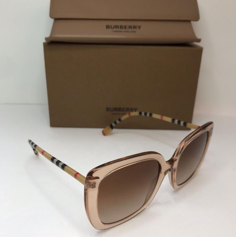 New - 💯 Original Burberry Caroll Gradient Brown Square Ladies Sunglasses BE432