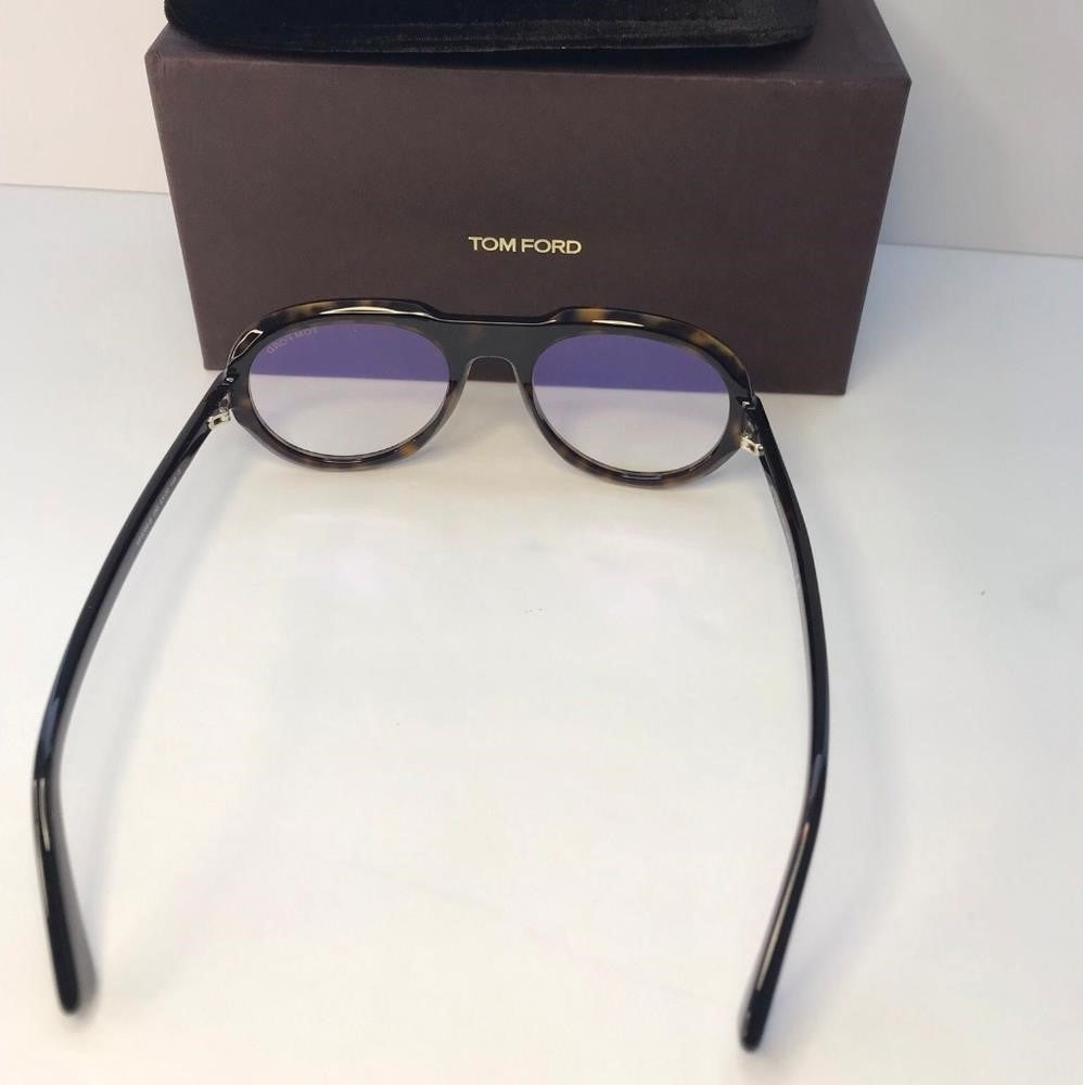 New 💯 Tom Ford FT5756-B Eyeglasses Dark Havana / Clear / Blue Block Lens Men's