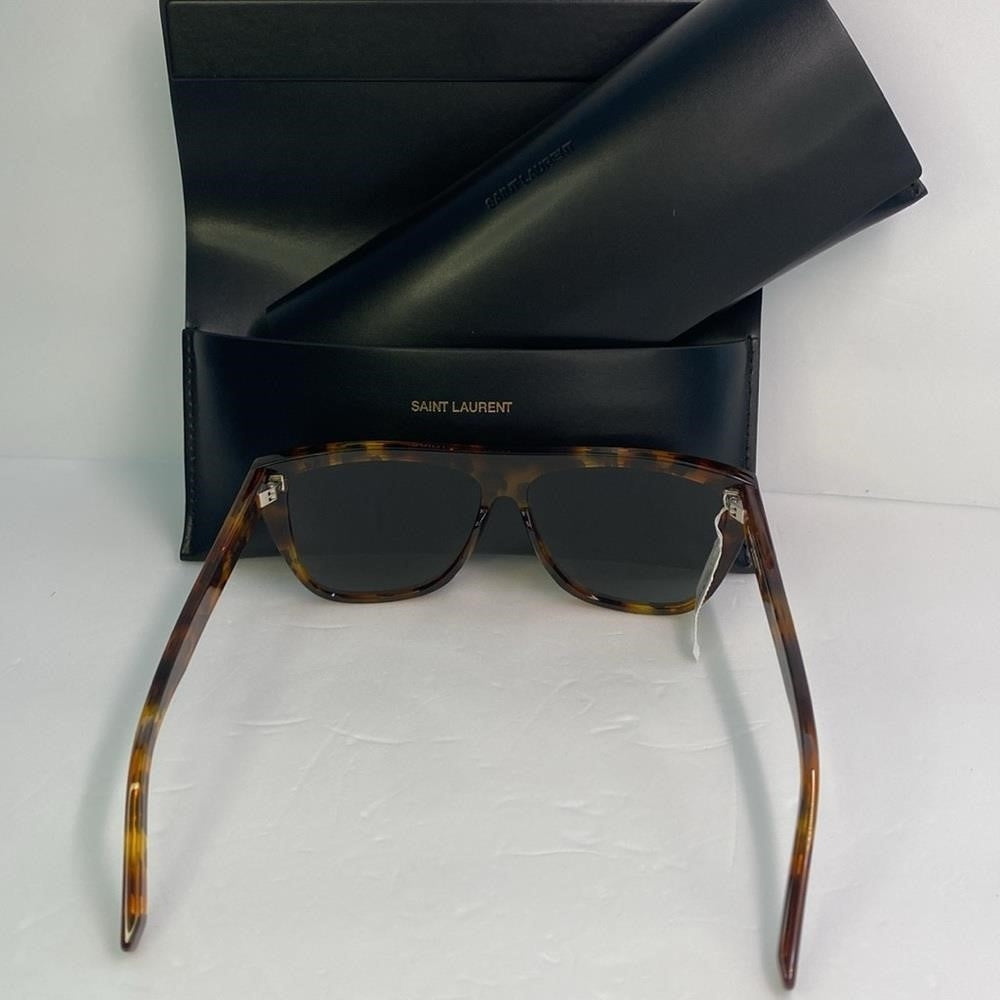 New Authentic SAINT LAURENT  Acetate Flat Top SL1 015 Sunglasses Tortoise