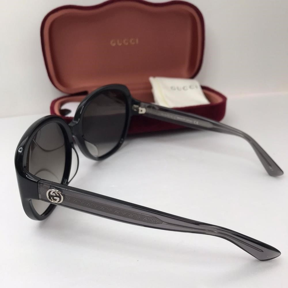 💯 original  Gucci GG0080SK 002 Grey Gradient Round Sunglasses.