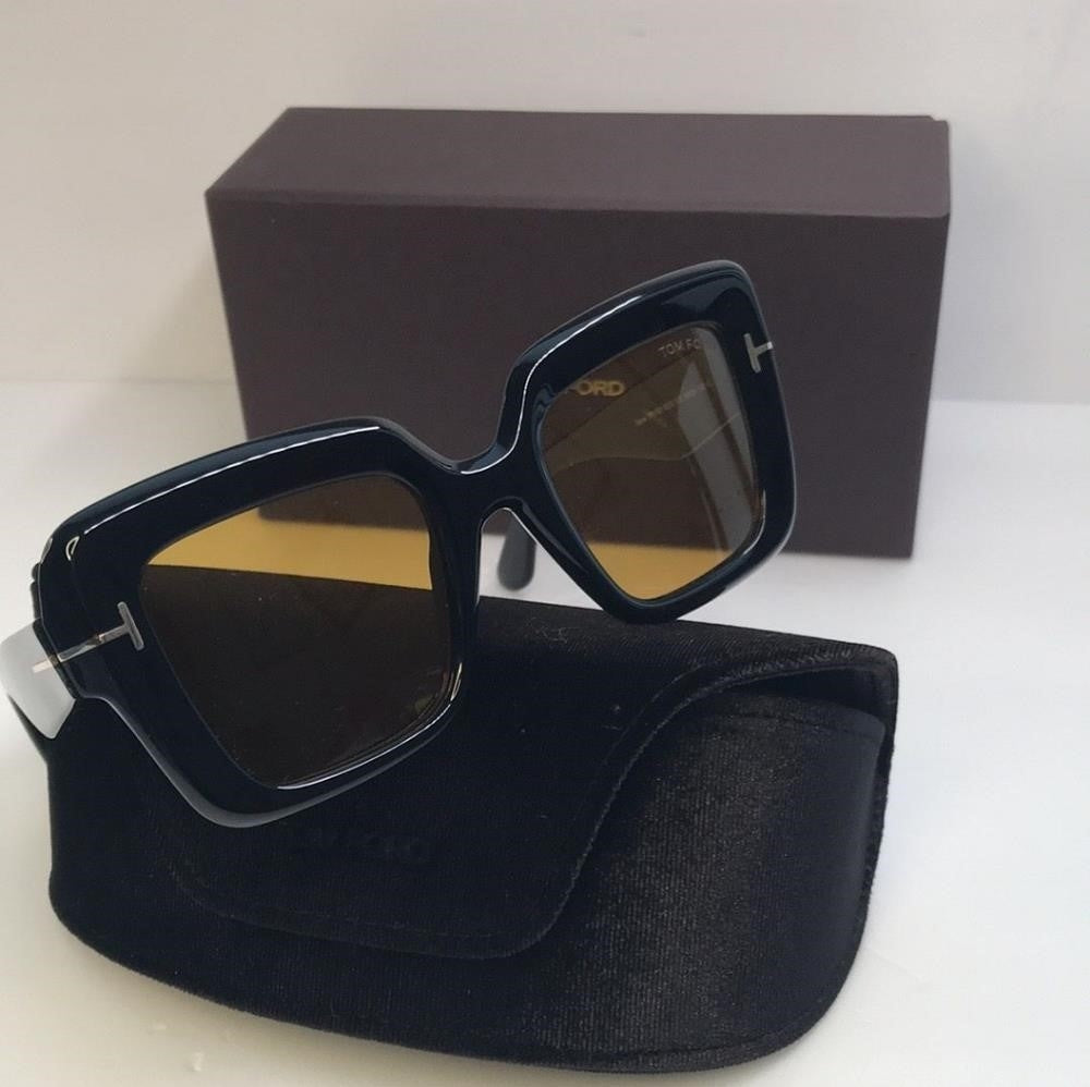 Tom Ford Esme Brown Square Ladies Sunglasses FT1157 01E 50.