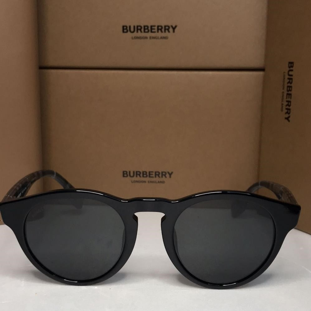 New - 💯 Original  BURBERRY BE4359 REID Black  Round  sunglasses