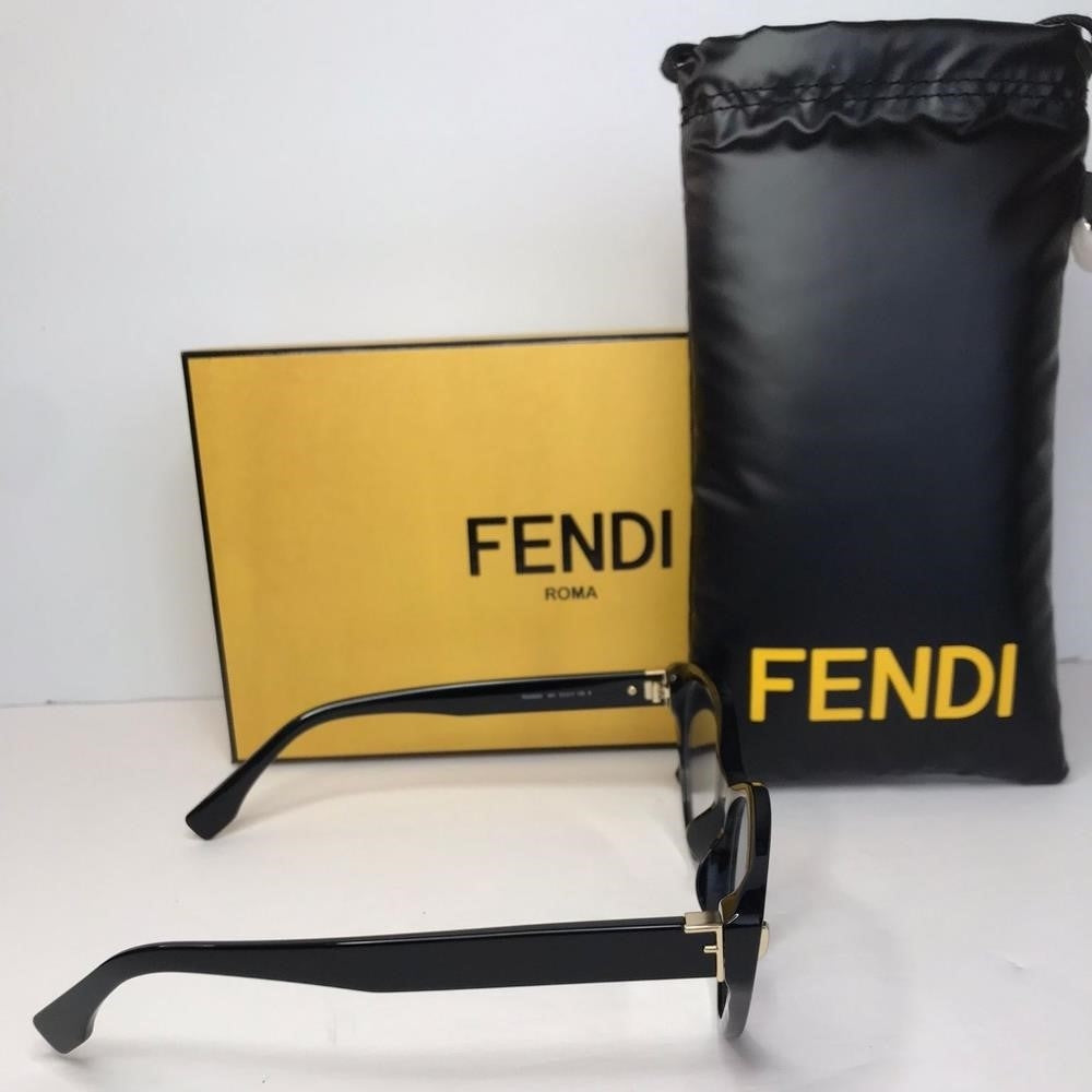 💯 Original FE50020I 001 53Fendi 53 mm Shiny Black Eyeglass Frames