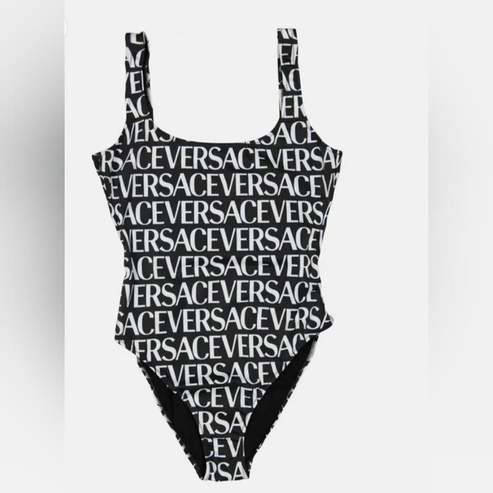 New Authentic Versace Logo One- Piece Swimsuit