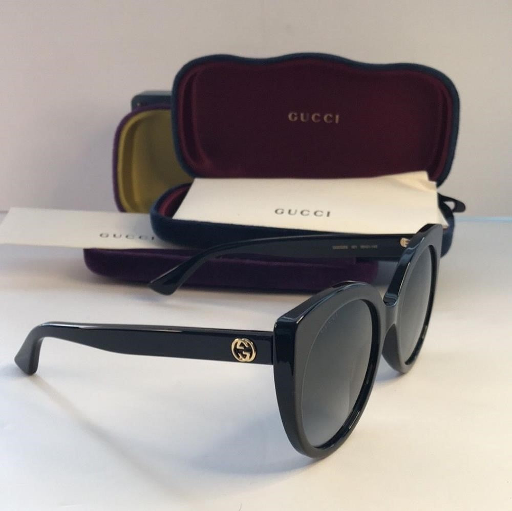 - New 💯 Original Gucci Ladies Black Cat-Eye Sunglasses GG0325S 001 55