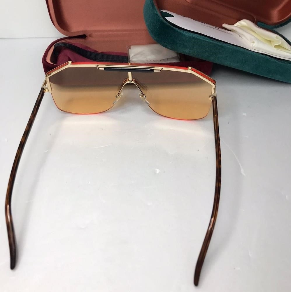 New - 💯Original Gucci Yellow Shield Men's Sunglasses GG0291S 003