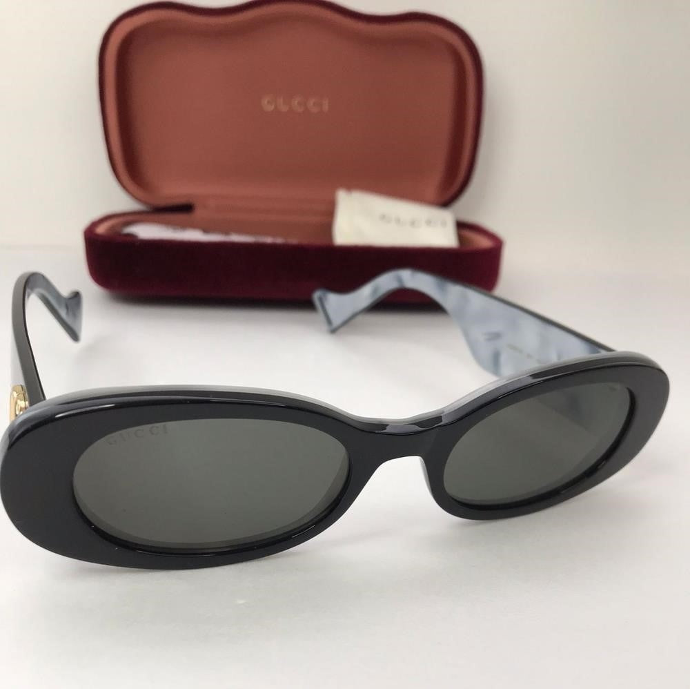 💯 Original Gucci Grey Oval Ladies Sunglasses GG0517S 001