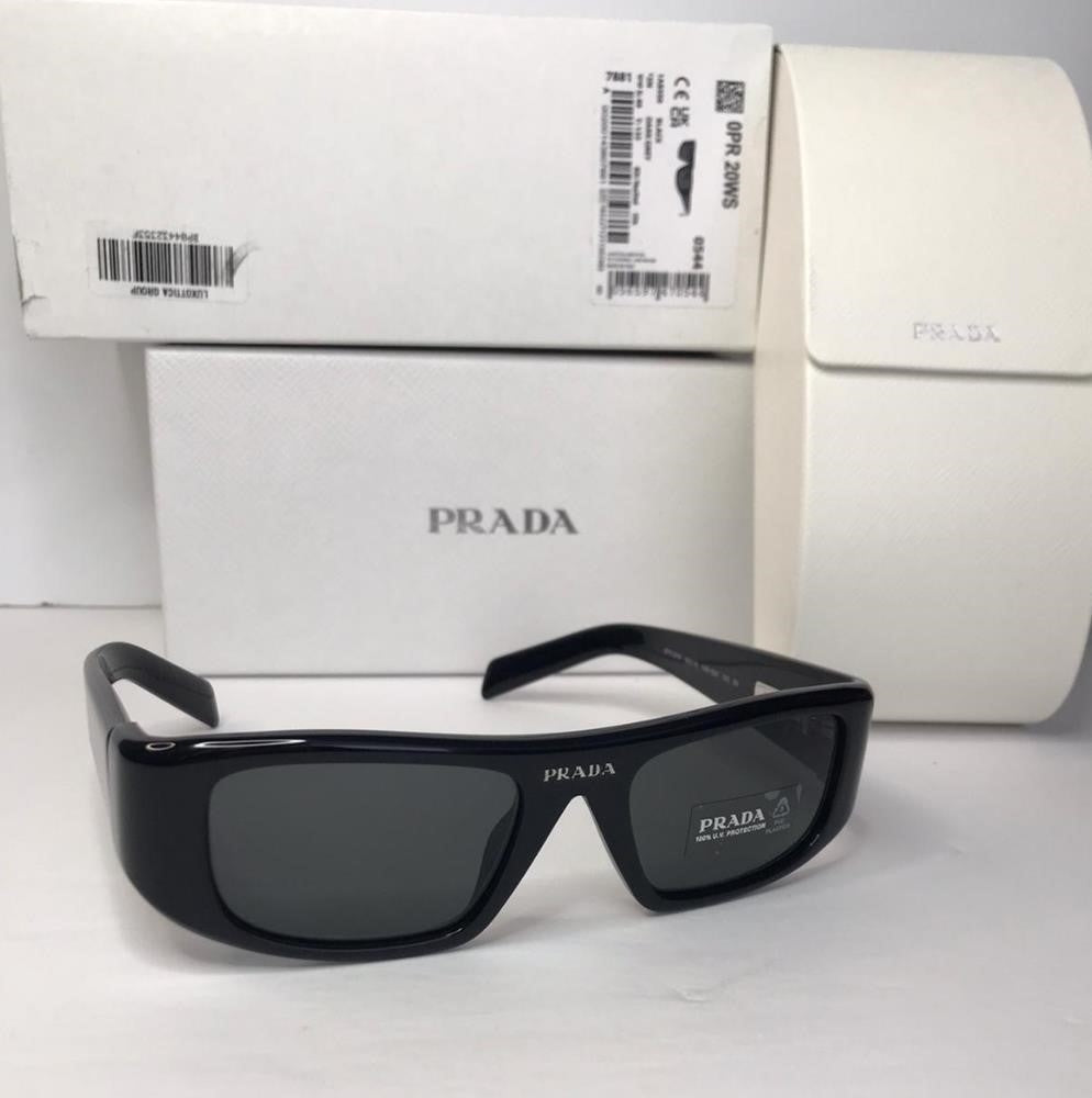 Authentic New Prada Eyewear Women's 0PR 20WS Sunglasses in Black | FW23/24