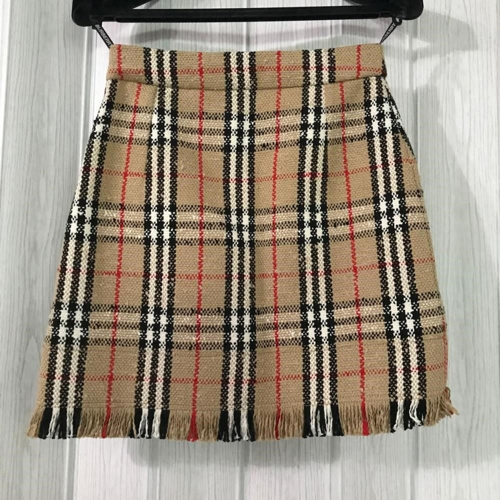 New 💯 Original BURBERRY Catia Skirt VINTAGE CHECK BOUCLÉ MINISKIRT