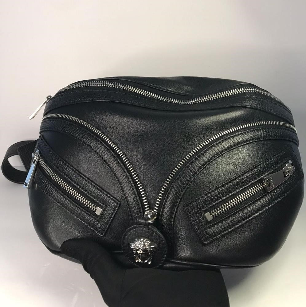 New 💯  Authentic Versace Moto Leather Belt Bag