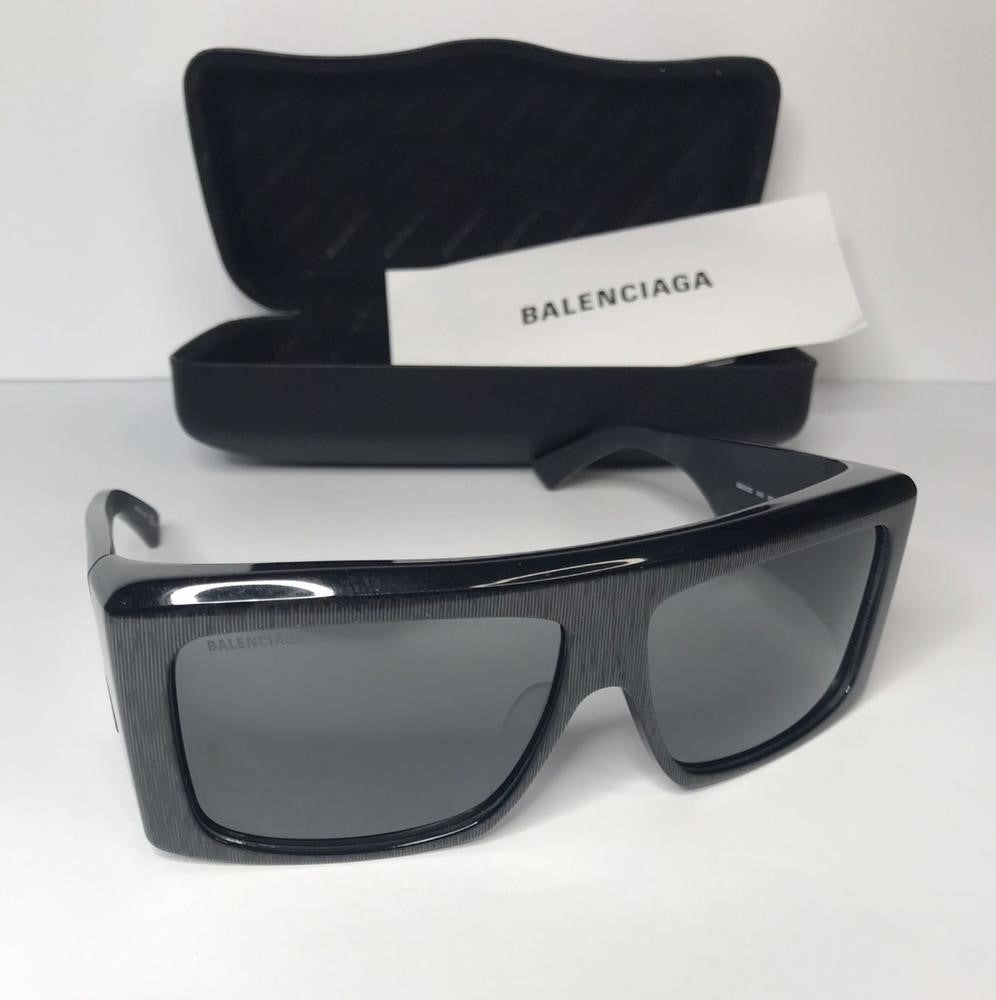 New - 💯 Original Balenciaga Black BB0002S Shield Sunglasses