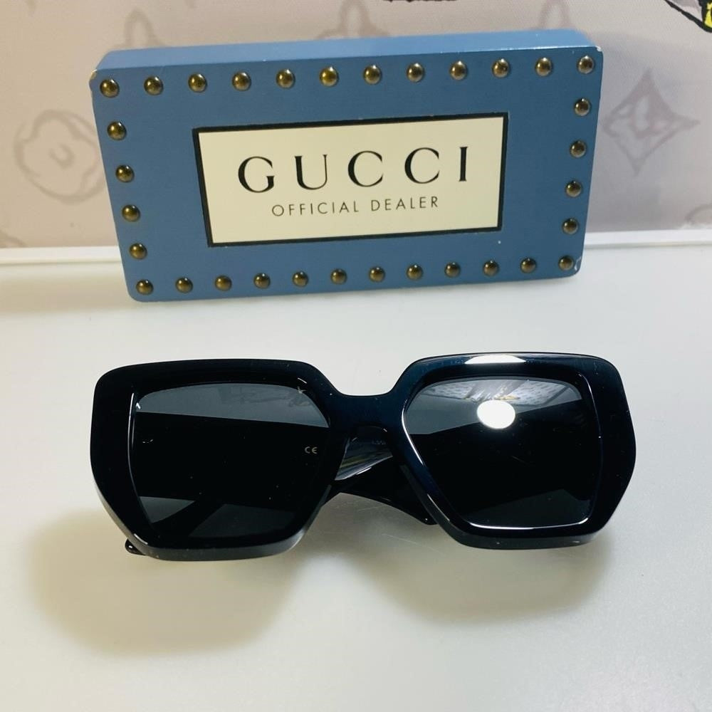 New Gucci Geometric Men’s Women’s Sunglasses GG0956S 003 Black/Gold 54mm