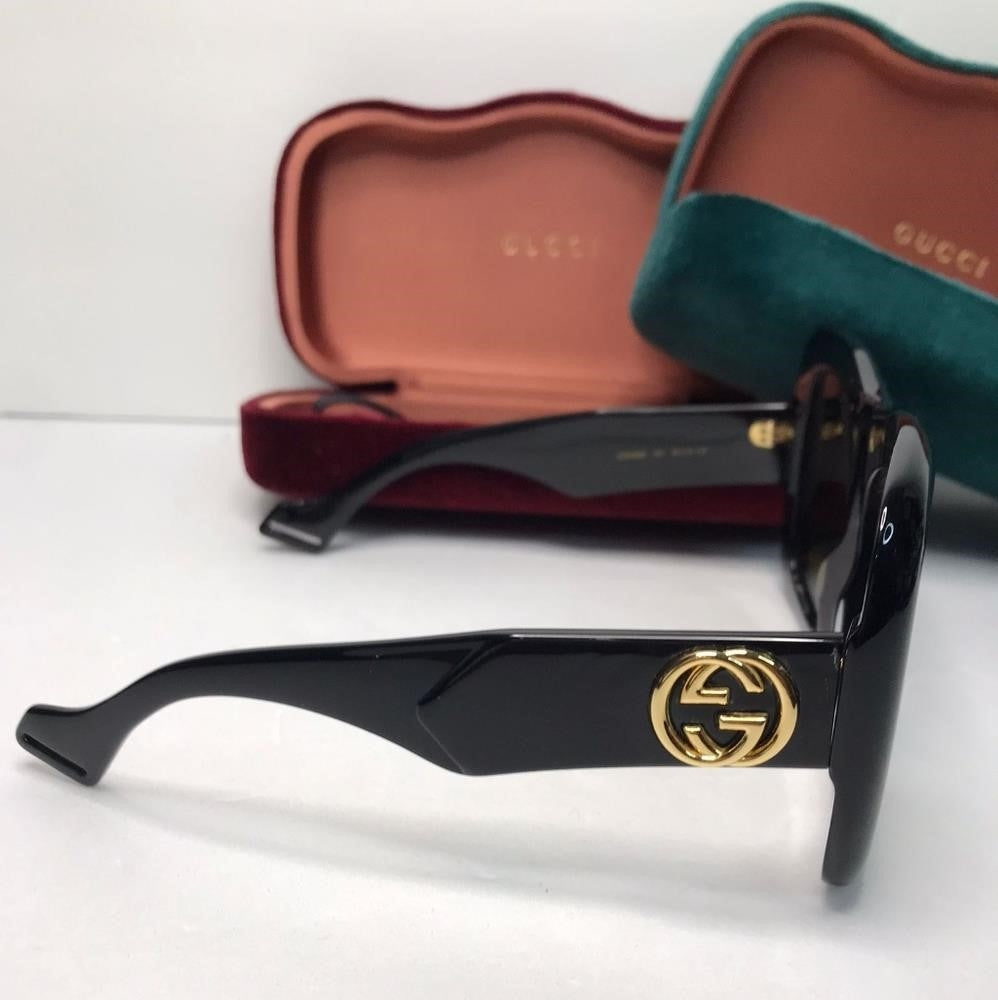 💯 Original  GUCCIAcetate Square Frame Sunglasses GG0498S Black