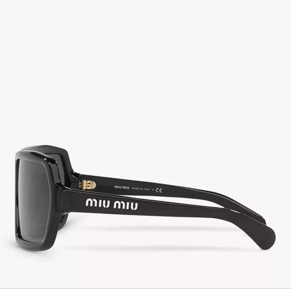 💯 Orginal Miu Miu MU 06WS Women's Irregular Sunglasses, Black/Grey