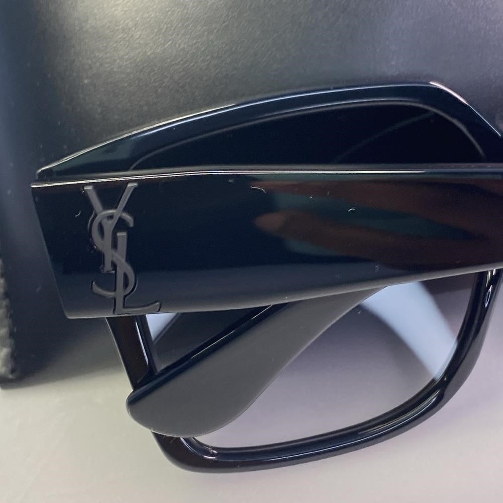 New Authentic SAINT LAURENT  Square SL M9 Black Sunglasses