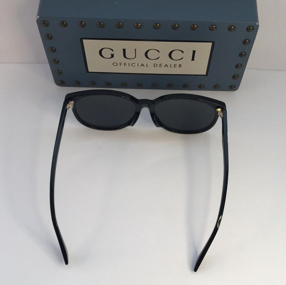 💯 - New trendy Original Gucci GG0261SA 001 Black Round Sunglasses