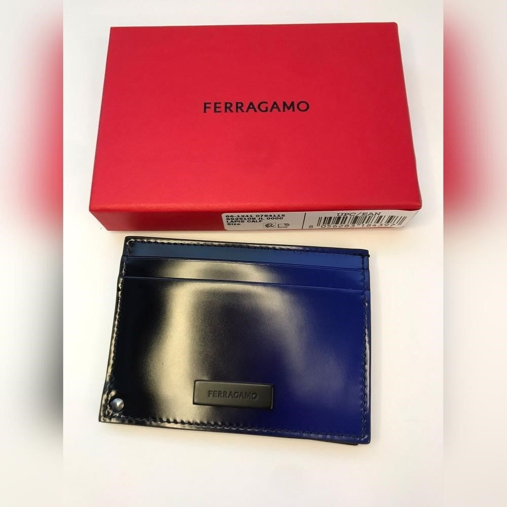 New Original Ferragamo’s Men's Maori Ombré Leather Bifold Wallet Card Case