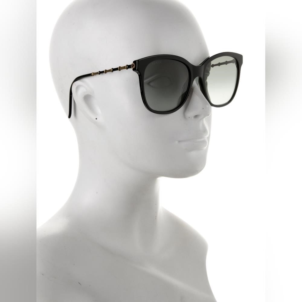 New  - 💯 Original  GG0653SZ 001 Gucci Round Acetate Bamboo Effect Arms Sunglass