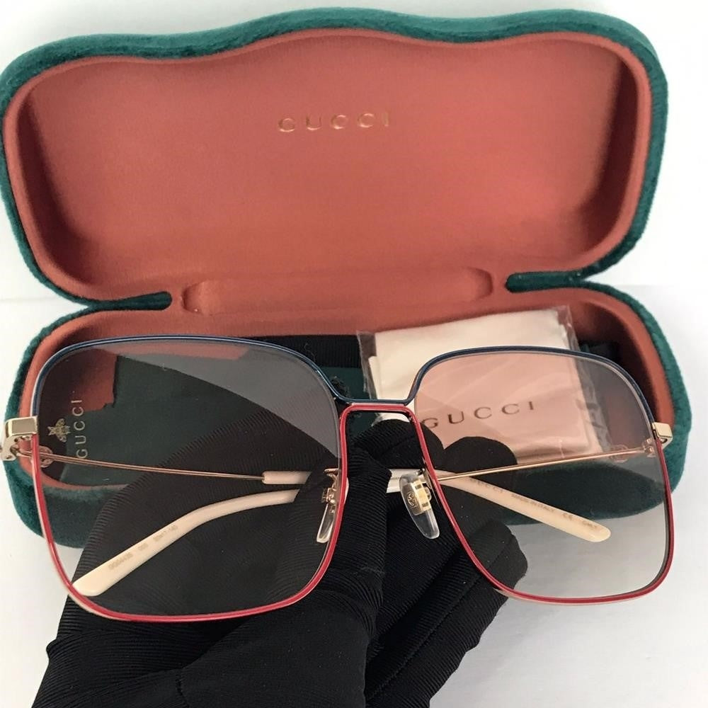 NEW - 💯 Original Gucci Orange Gradient Square Ladies Sunglasses GG0443S 005 60