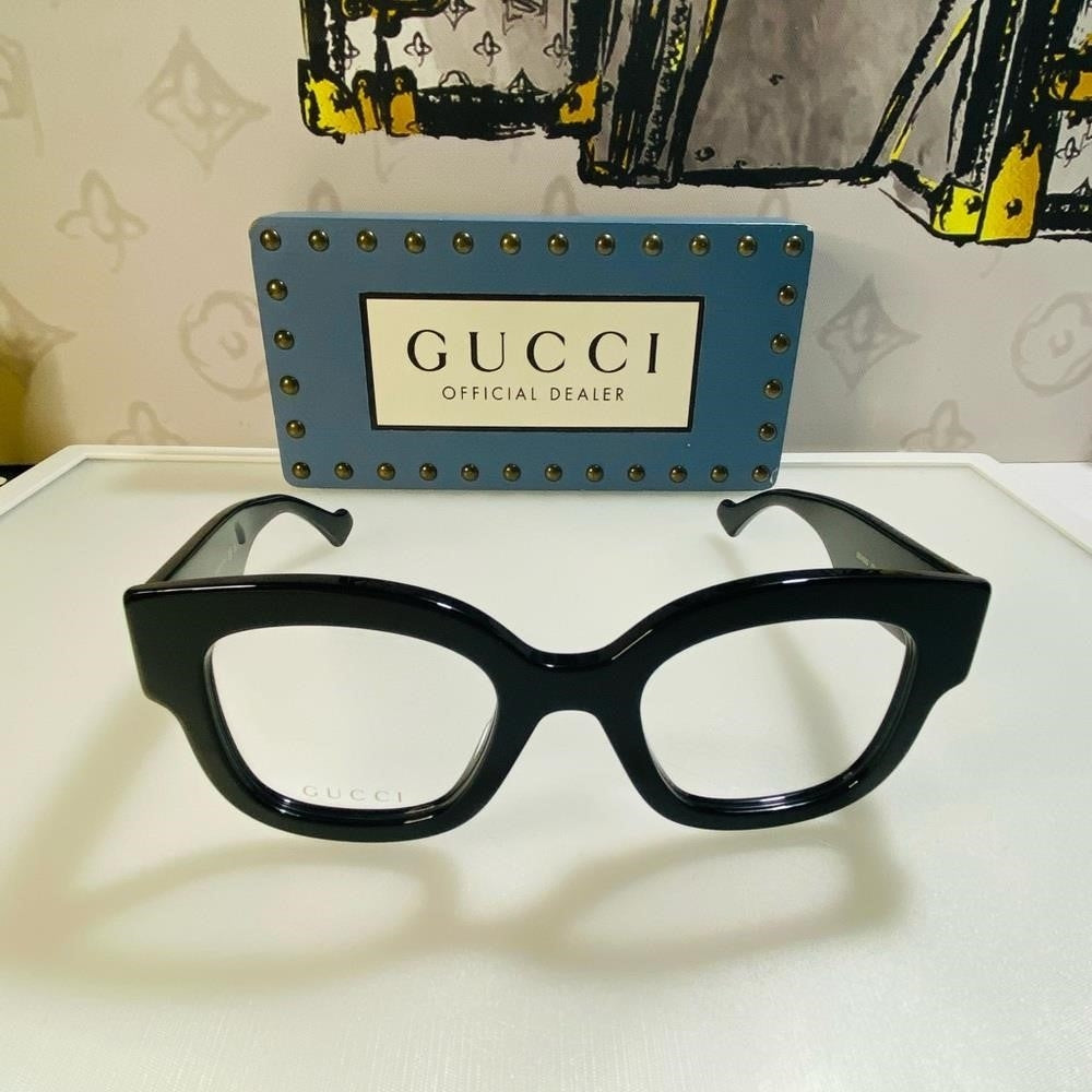 New Gucci Demo Square Ladies Optical Frames Eyeglasses GG1554O 001 49