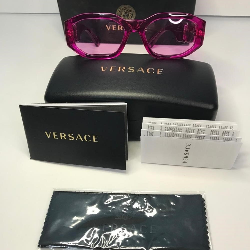 New Authentic Versace Pink Geometric Unisex Sunglasses VE4361 5334/5 53.