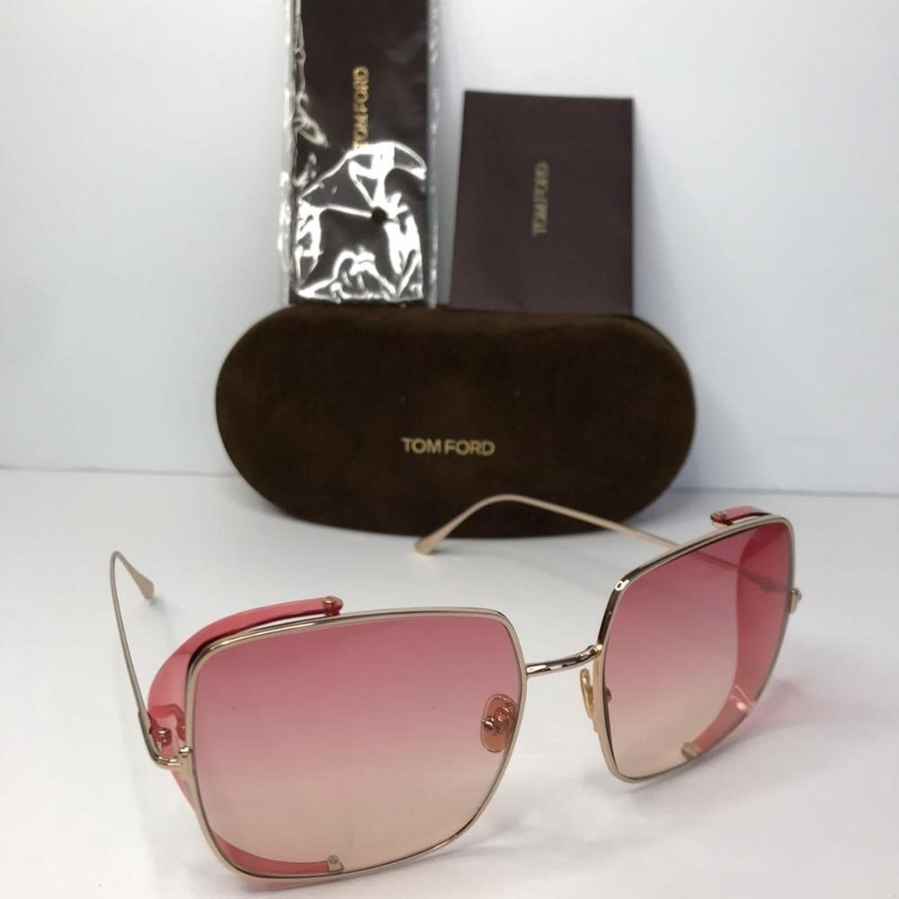 💯 Original Tom Ford Square Sunglasses TF901 Toby-02 28T Gold 60mm FT0901