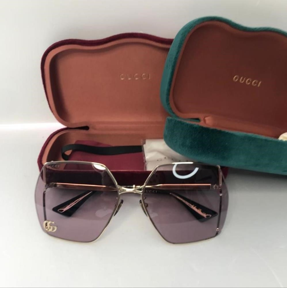 New  - 💯 Original GUCCI violet GG0817S 007 Oversized Sunglasses