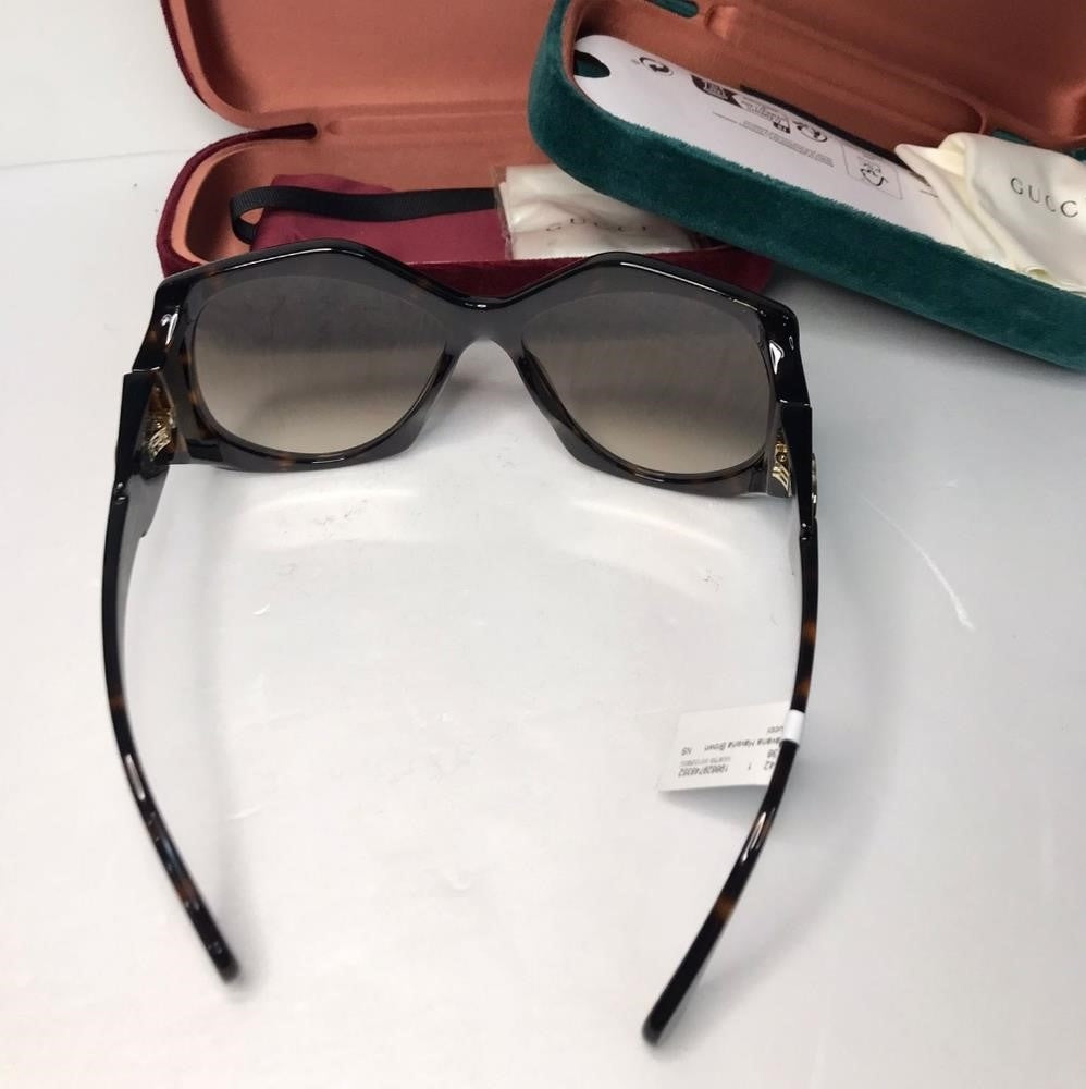 💯 original  New Gucci OVERSIZED   HAVANA BROWN Sunglasses, GG0875S-002-62