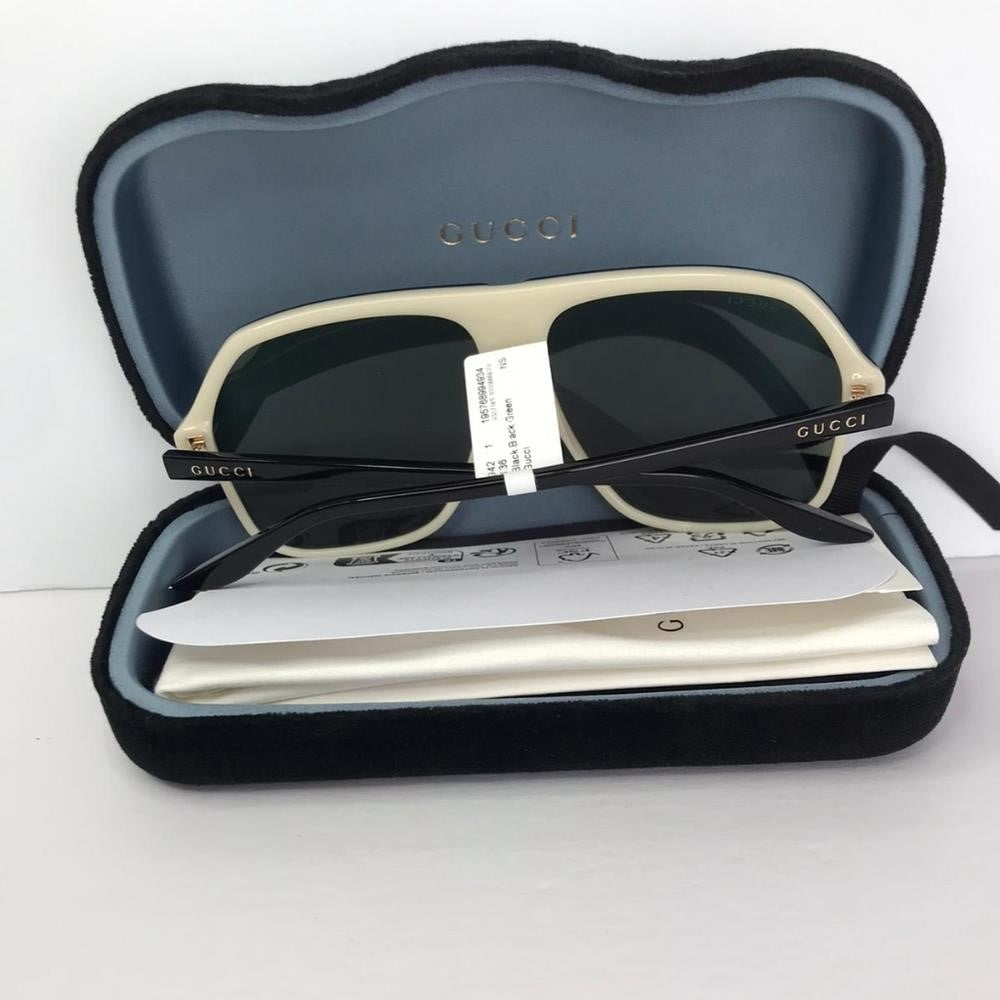 Gucci Gg0734s 004 Square Aviator Negro Acetato Original