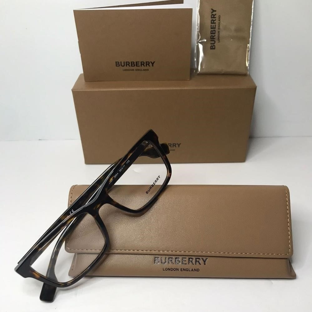 Authentic New BURBERRYMen's Tortoise Square Eyeglass Frames BE2320F386455