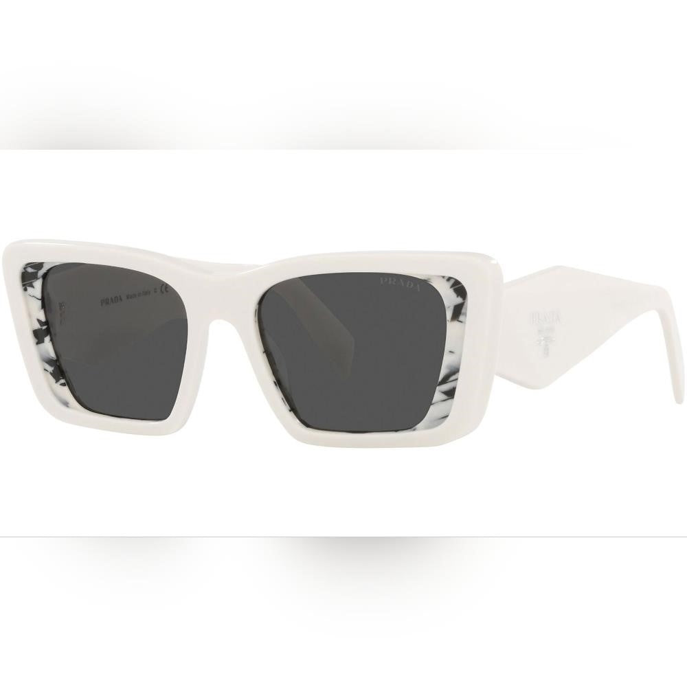 💯- Authentic New PRADAPR 08YS white havana black Sunglasses