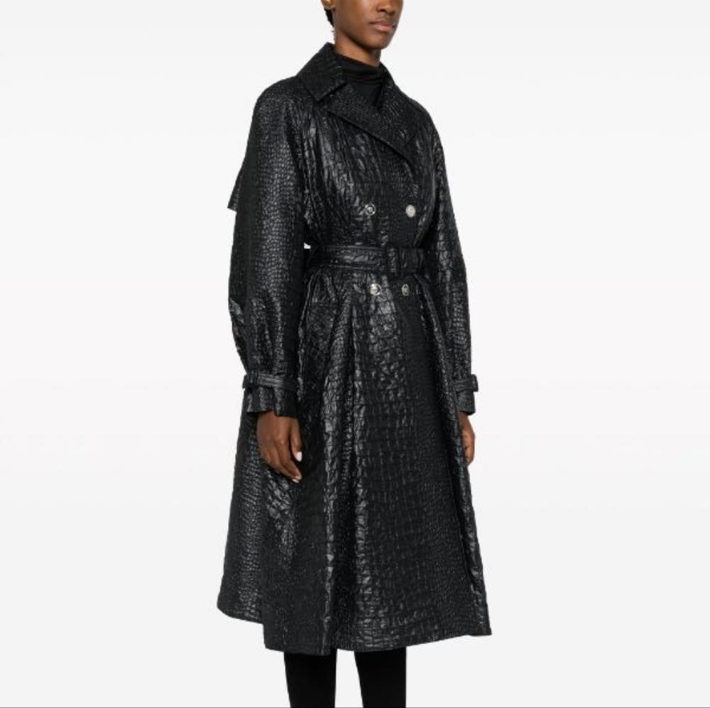 New💯 Original. Versace embossed-crocodile laminated trench coat