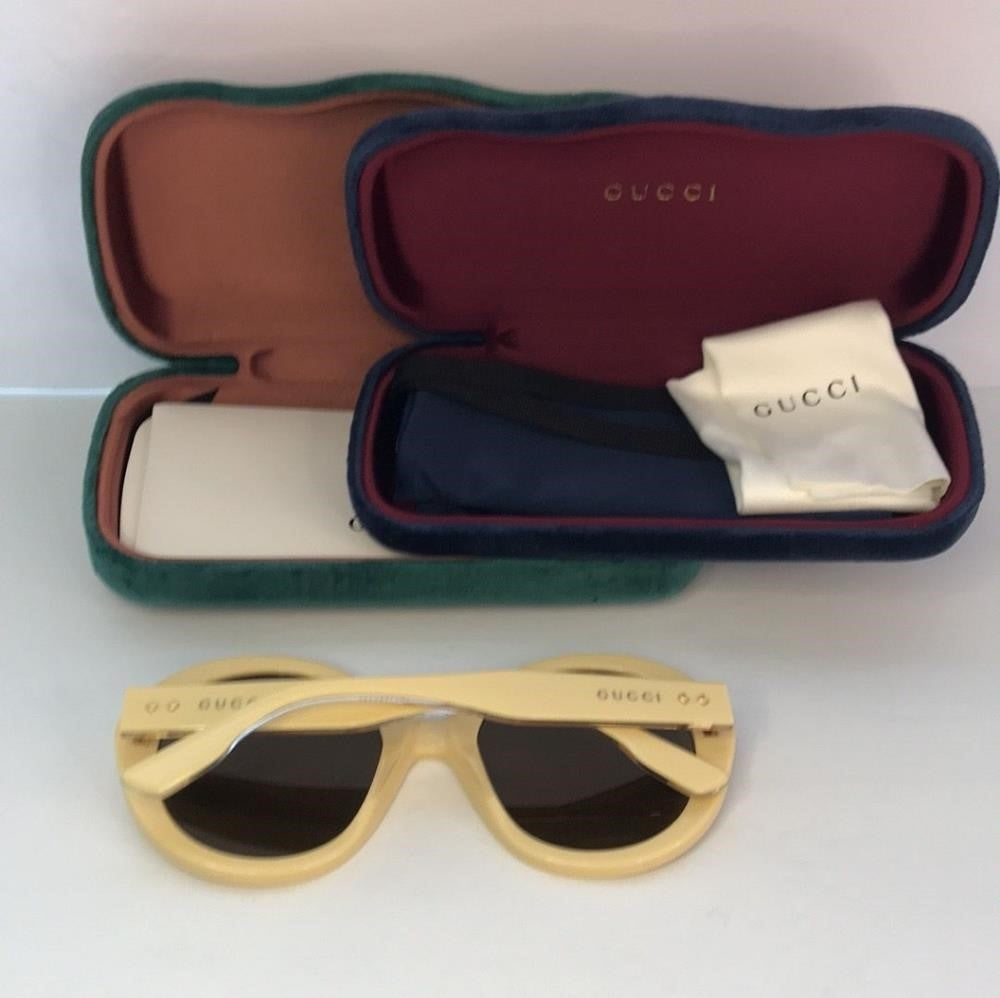 💯 Oginal New GUCCIGG1081S Round-Frame Acetate Sunglasses